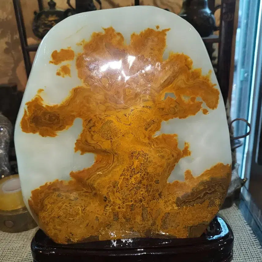[BUNJANG] Natural Jade Stone with Wood Grain / 수석 나무 무늬 천연 옥석