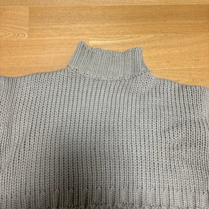 [BUNJANG] Unisex Gray Knit Turtleneck Sweater / 회색 굵은 짜임 목폴라 니트