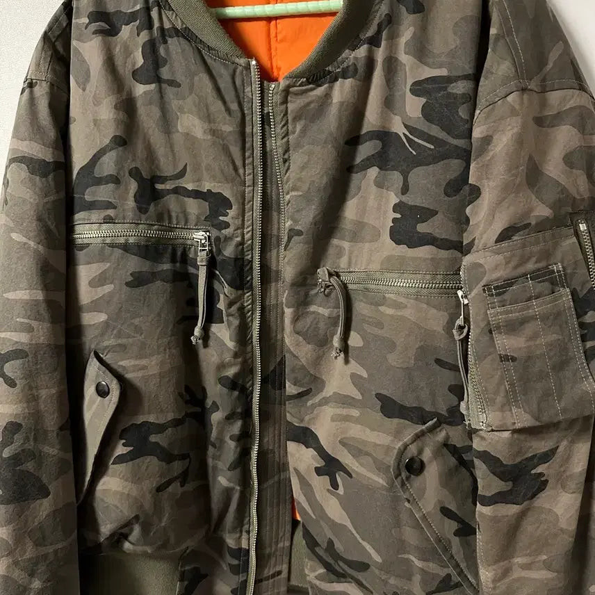 [BUNJANG] Grails Multi Zipper Bomber Camo / 그레일즈 멀티 지퍼 봄버 카모