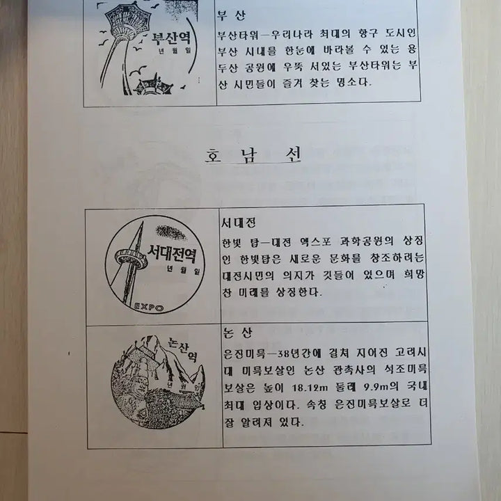 [BUNJANG] Korean Railroad Travel Commemorative Stamp Collection 1999 / 철도여행 기념 고무인 모음집 1999년