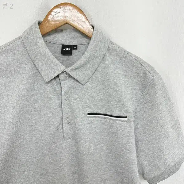 [BUNJANG] JDX Men's Gray Golf Polo Shirt / JDX 남자 카라 반팔티 골프티 면 그레이 100