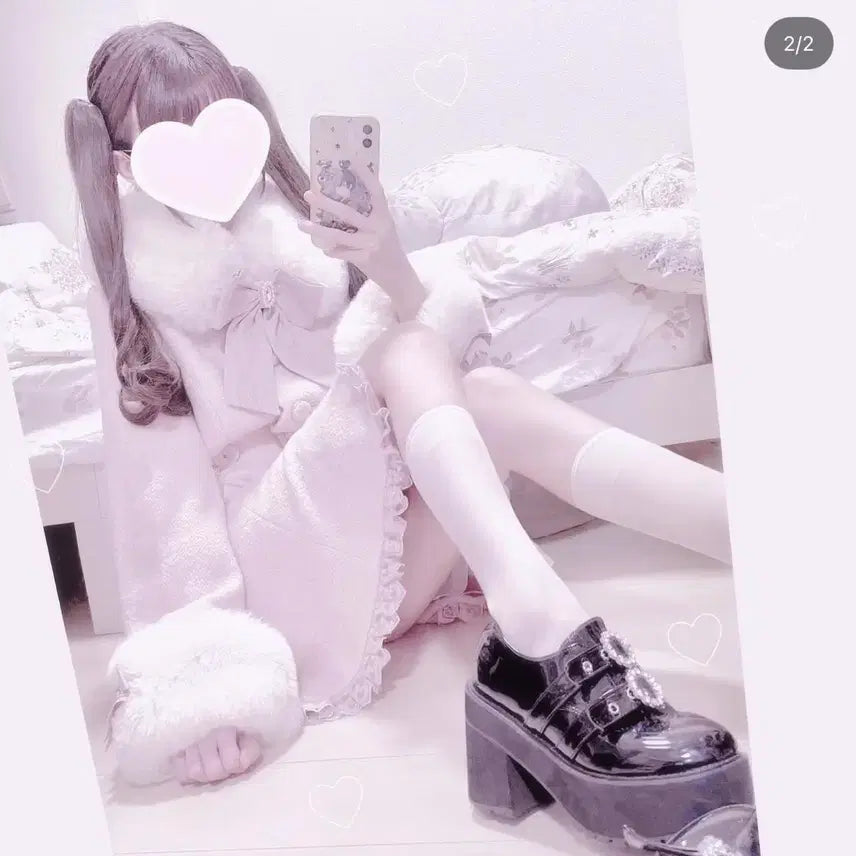 [SOLD OUT] 시즌오프) 리즈리사 a라인 하트 벨트 코트 양산형지뢰계양지뢰 갸루