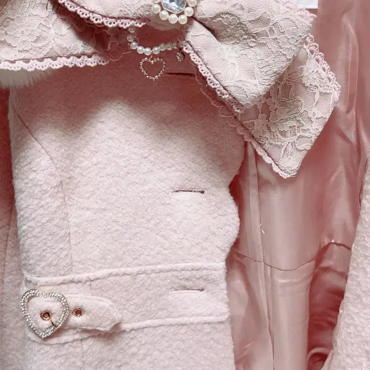 [SOLD OUT] 시즌오프) 리즈리사 a라인 하트 벨트 코트 양산형지뢰계양지뢰 갸루