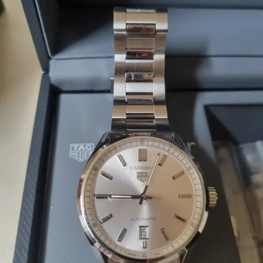 [BUNJANG] Tag Heuer Carrera Automatic 39mm Silver Watch / 태그호이어 까레라 오토매틱  39mm 실버 시계 풀박스