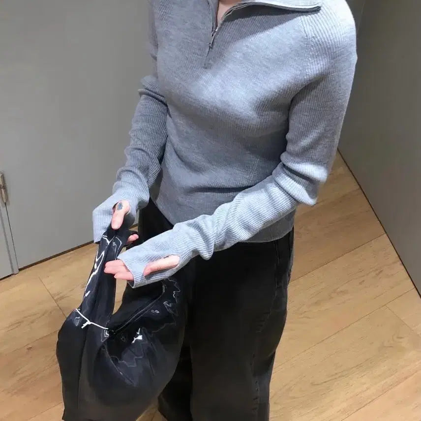 [BUNJANG] COS Ribbed Wool Half Zip Top / 새상품)cos 리브드 울 하프 집 탑