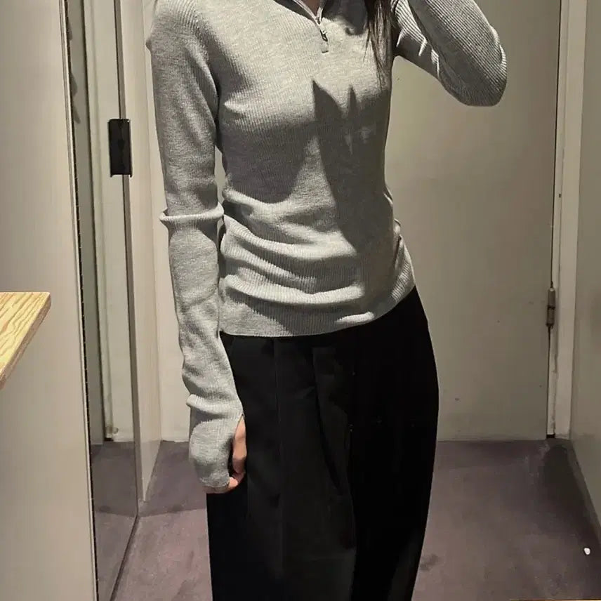[BUNJANG] COS Ribbed Wool Half Zip Top / 새상품)cos 리브드 울 하프 집 탑