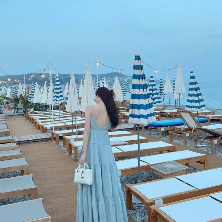 [BUNJANG] The Row Saint-Tropez Dress (Blue) / 더로랑 셍트로페 드레스 원피스(블루)