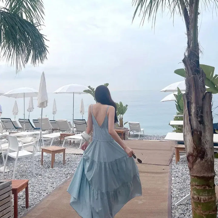 [BUNJANG] The Row Saint-Tropez Dress (Blue) / 더로랑 셍트로페 드레스 원피스(블루)