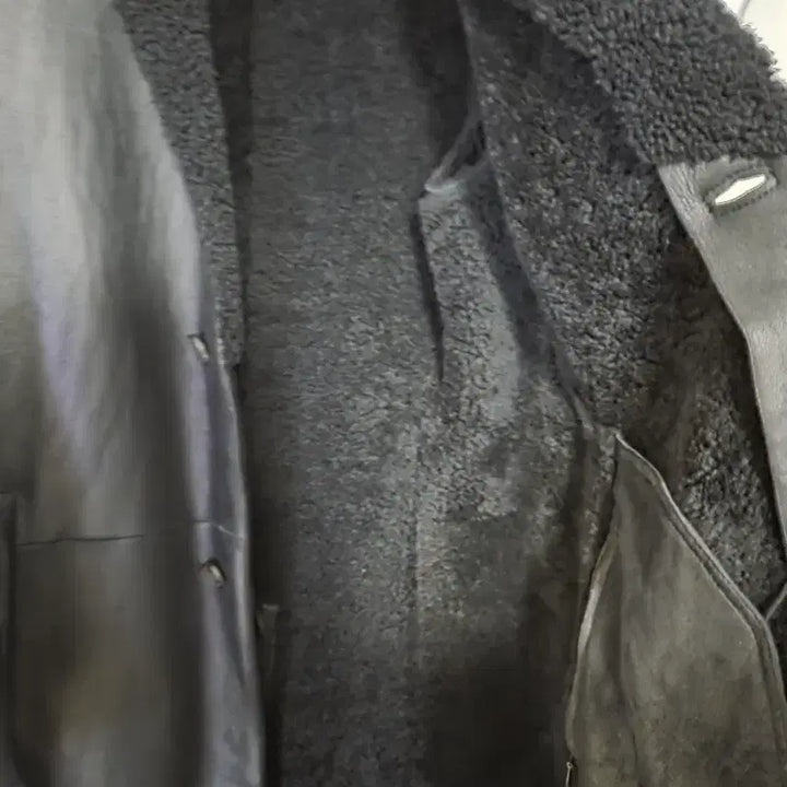 [BUNJANG] Theory Black Shearling Coat / 띠어리 블랙 무스탕 코트