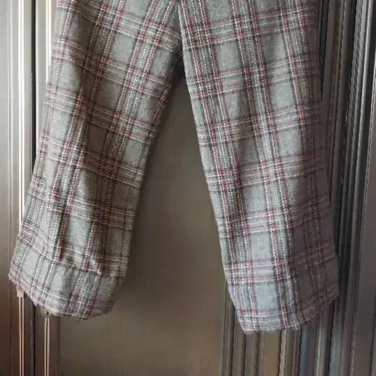 [BUNJANG] Checkered Wool Blend Wide Leg Pants / 체크무늬 울 혼방 와이드 팬츠