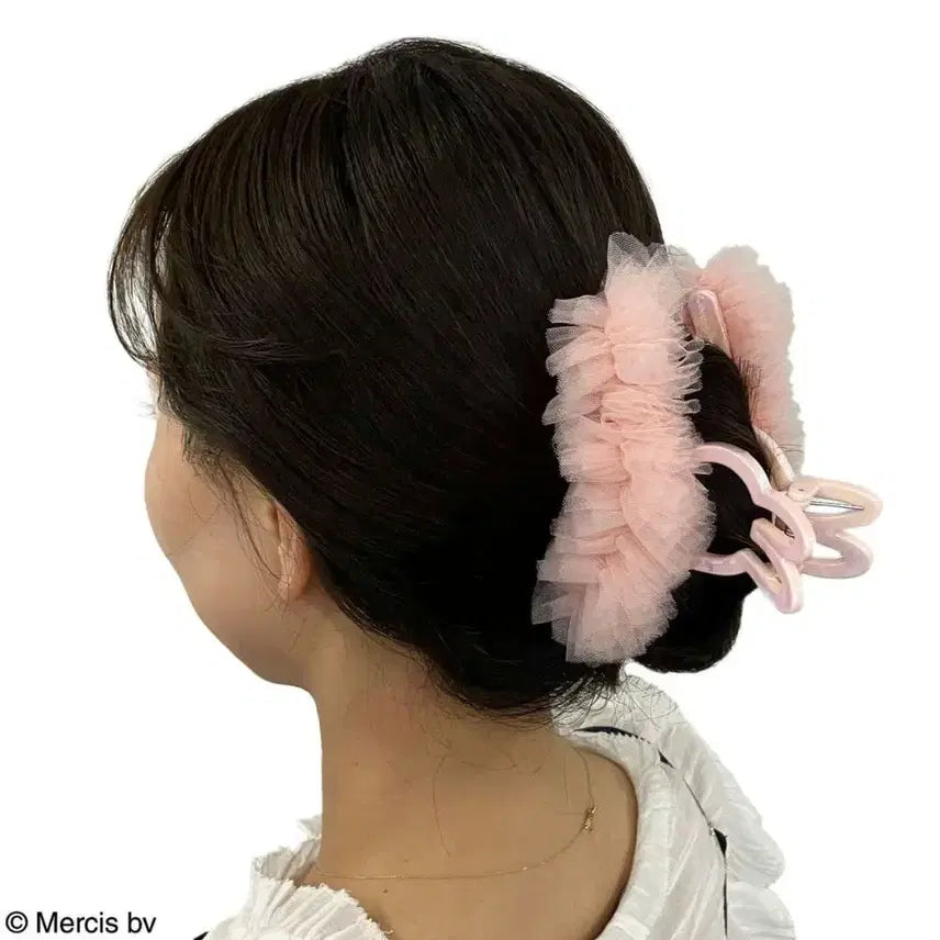 [BUNJANG] Miffy Frill Lace Hair Clip / [새상품] miffy 미피 프릴 레이스 밴스 헤어클립 집게핀