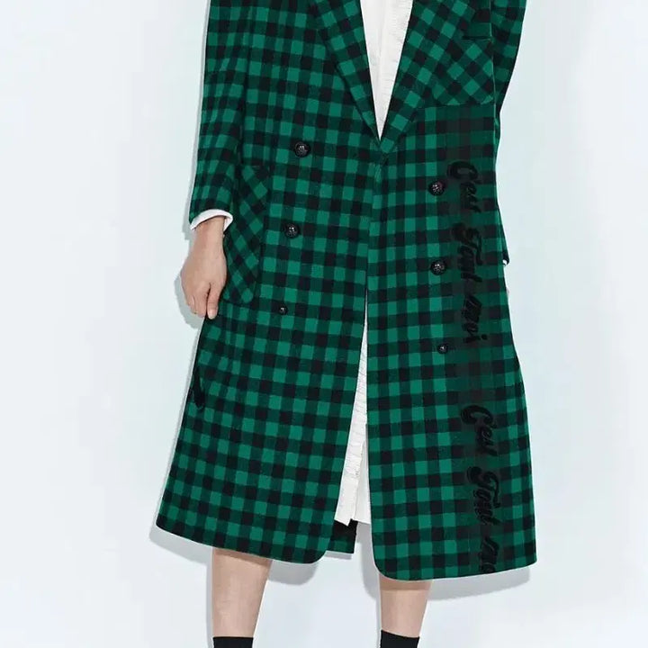 [BUNJANG] Lucky Chouette Check Long Coat / 럭키슈에뜨 체크 롱코트