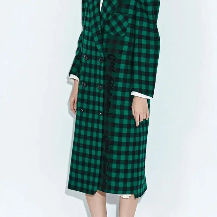 [BUNJANG] Lucky Chouette Check Long Coat / 럭키슈에뜨 체크 롱코트