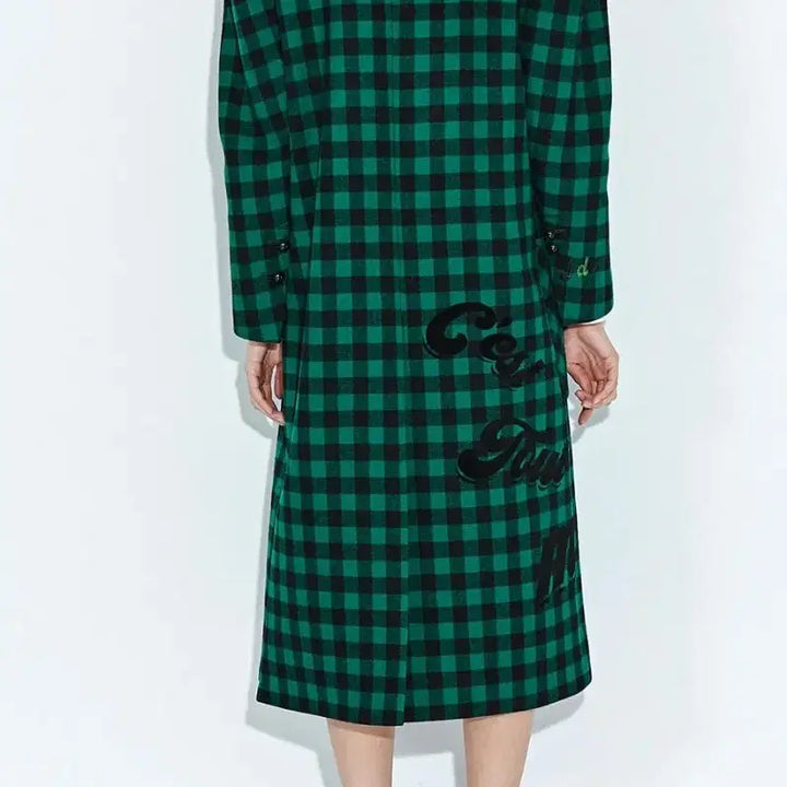 [BUNJANG] Lucky Chouette Check Long Coat / 럭키슈에뜨 체크 롱코트