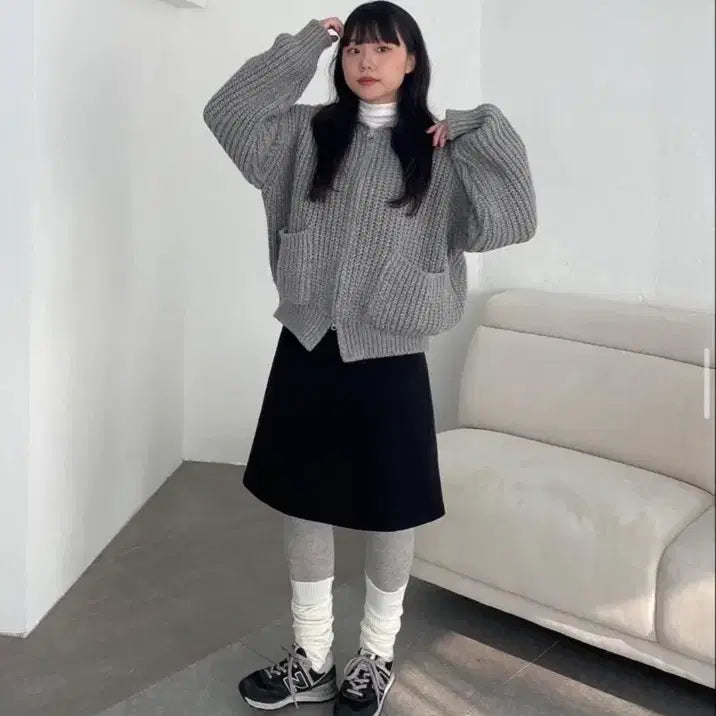 [BUNJANG] Unbranded Two-Way Wool Cardigan Ivory / 투웨이 울 가디건 니트집업 아이보리