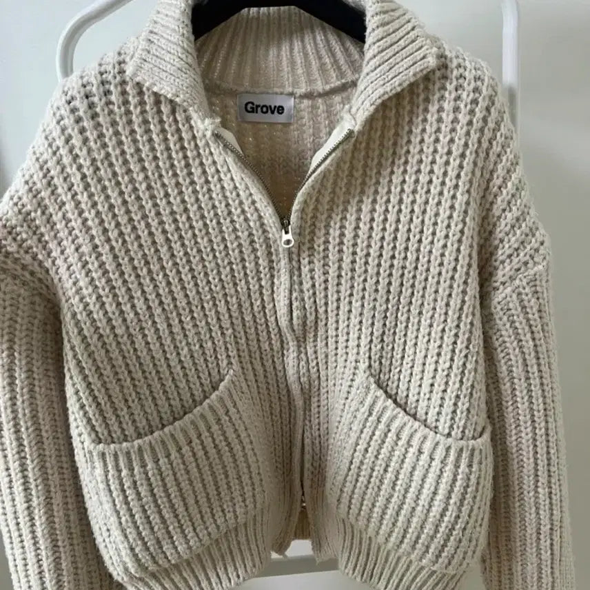 [BUNJANG] Unbranded Two-Way Wool Cardigan Ivory / 투웨이 울 가디건 니트집업 아이보리
