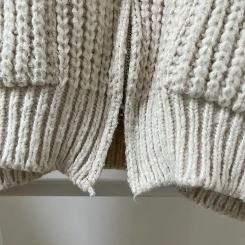 [BUNJANG] Unbranded Two-Way Wool Cardigan Ivory / 투웨이 울 가디건 니트집업 아이보리