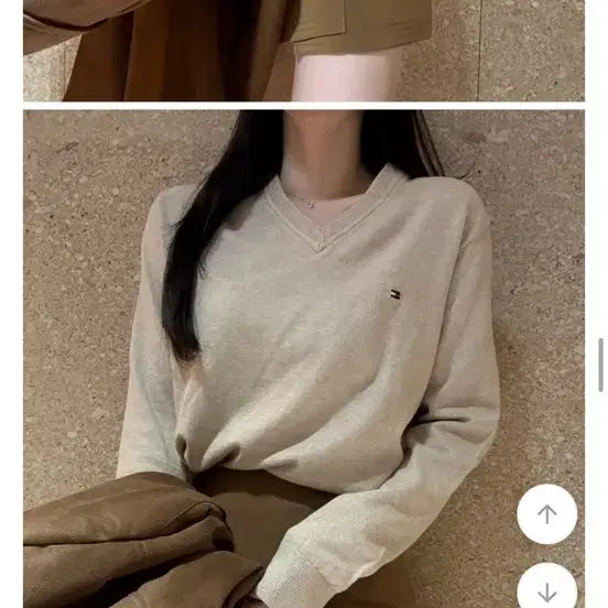 [BUNJANG] Tommy Hilfiger V-Neck Knit Beige XS / 타미힐피거 브이넥 니트 베이지 xs 새상품