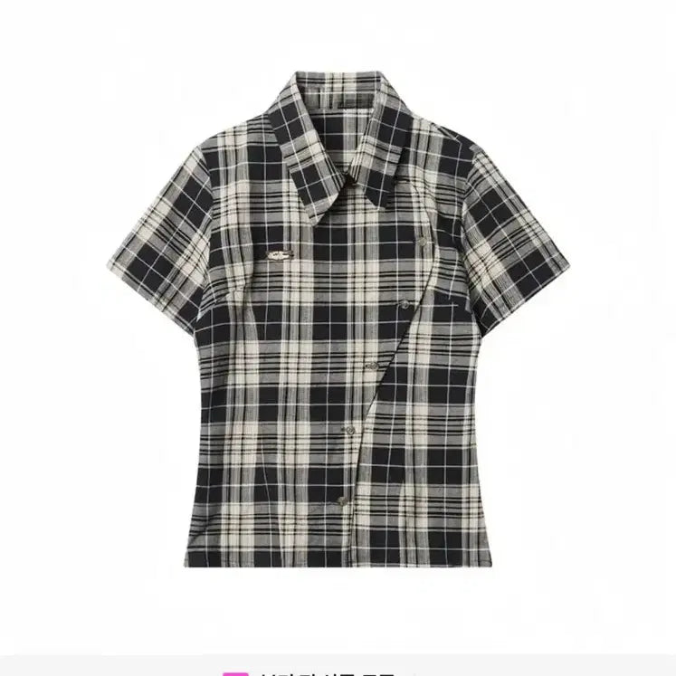 [BUNJANG] Monotone Checkered Short Sleeve Shirt / 체크 반팔 셔츠