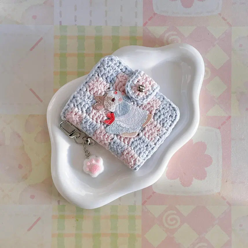 [BUNJANG] Chione Bunny Diary Card Wallet Photocard Holder / [오픈형] 치오네 버니 다이어리 카드지갑 - 뜨개 핸드메이드 포토카드 -