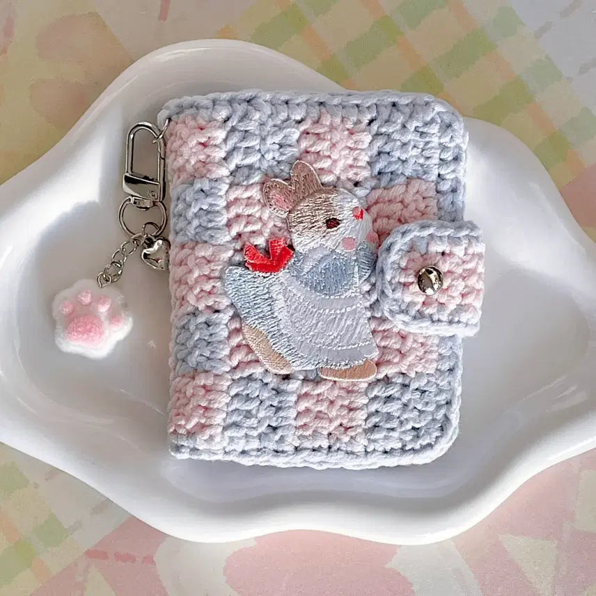 [BUNJANG] Chione Bunny Diary Card Wallet Photocard Holder / [오픈형] 치오네 버니 다이어리 카드지갑 - 뜨개 핸드메이드 포토카드 -