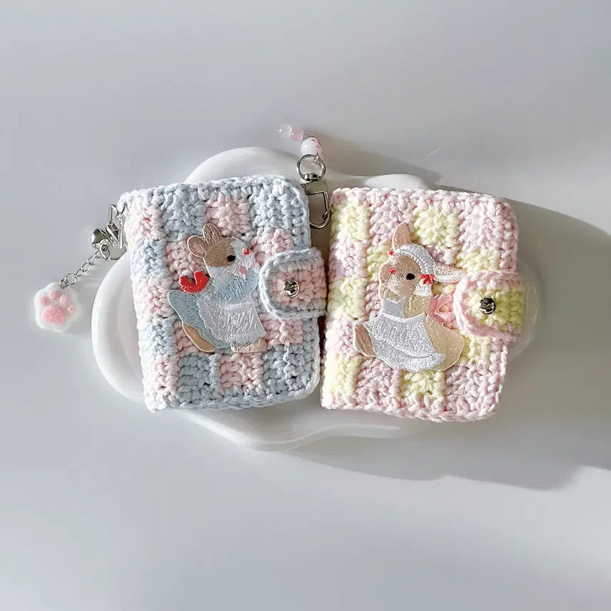 [BUNJANG] Chione Bunny Diary Card Wallet Photocard Holder / [오픈형] 치오네 버니 다이어리 카드지갑 - 뜨개 핸드메이드 포토카드 -