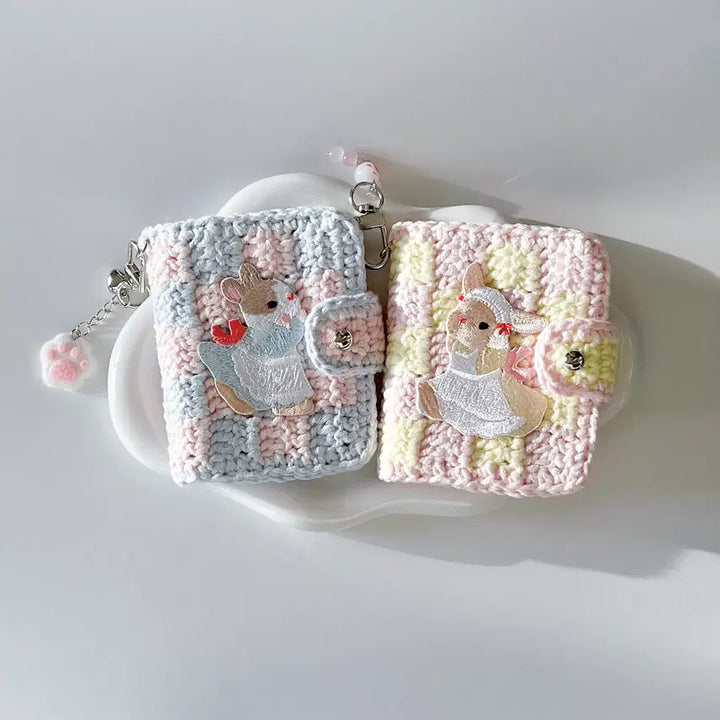 [BUNJANG] Chione Bunny Diary Card Wallet Photocard Holder / [오픈형] 치오네 버니 다이어리 카드지갑 - 뜨개 핸드메이드 포토카드 -