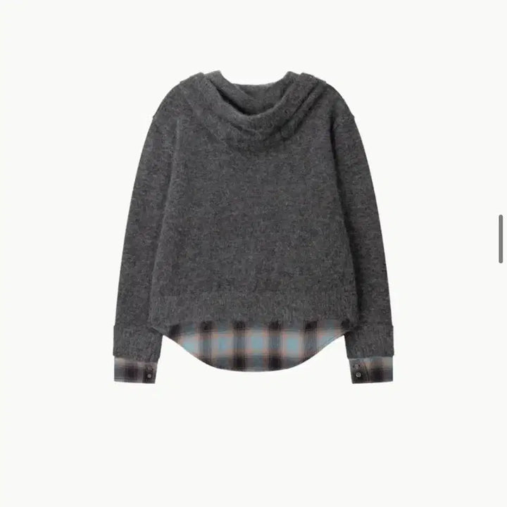[BUNJANG] Lundy Layered Hood Knit Grey (Charcoal) M / 런디 lundy 레이어드 후드 니트 그레이 (차콜) M