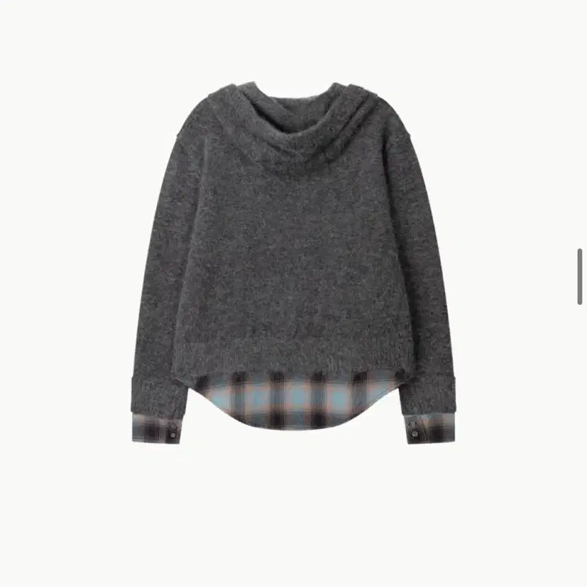 [BUNJANG] Lundy Layered Hood Knit Grey (Charcoal) M / 런디 lundy 레이어드 후드 니트 그레이 (차콜) M