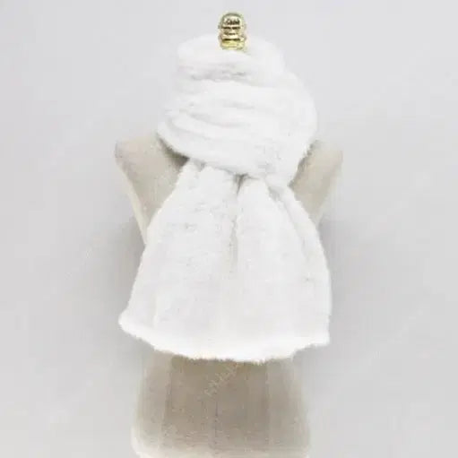 [BUNJANG] White Mink Knitting Scarf / 화이트밍크니팅목도리