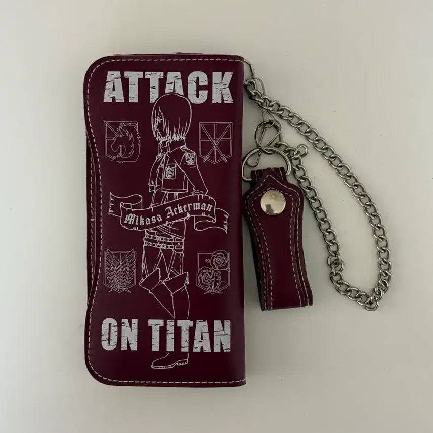 [BUNJANG] Attack on Titan Mikasa Chain Wallet / 급처|진격의 거인 미카사 반지갑 체인 지갑