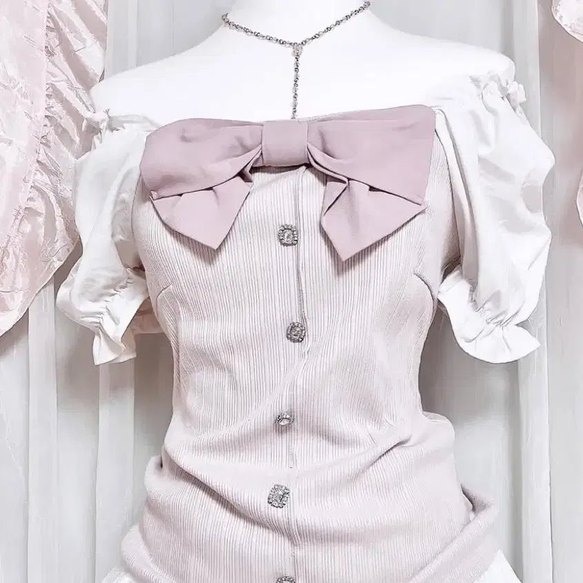 [BUNJANG] Ancruse Ribbon Top / 앙크루즈 리본 탑