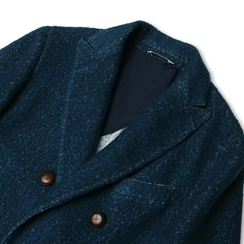 [BUNJANG] Hevo Cotton Lana Vergin Wool Double Coat / 헤보 [Hevo] 청록 코튼 라나 버진 울 이태리 더블 코트 폴로코트