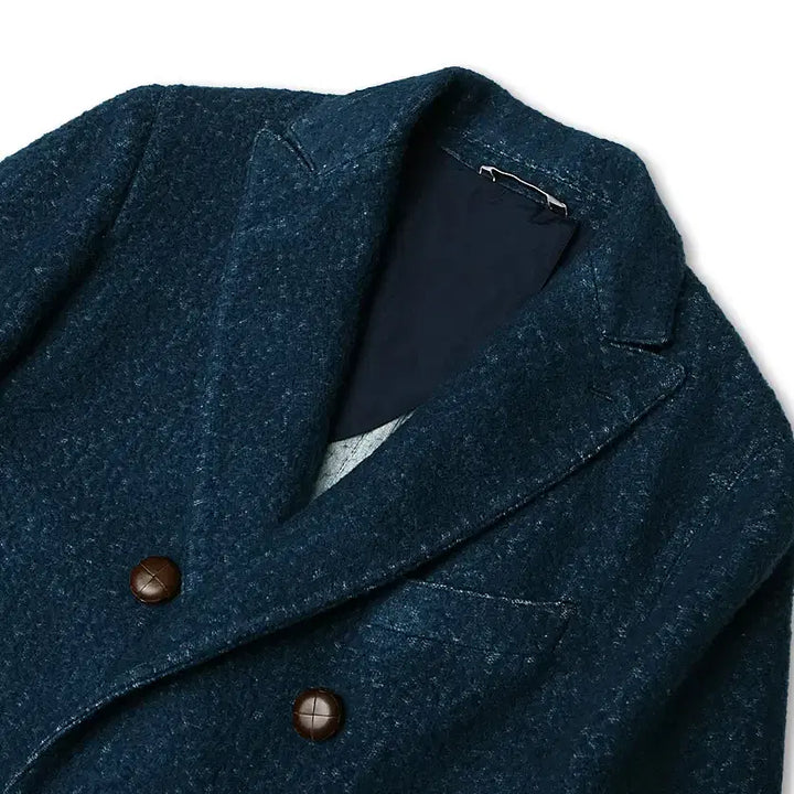 [BUNJANG] Hevo Cotton Lana Vergin Wool Double Coat / 헤보 [Hevo] 청록 코튼 라나 버진 울 이태리 더블 코트 폴로코트
