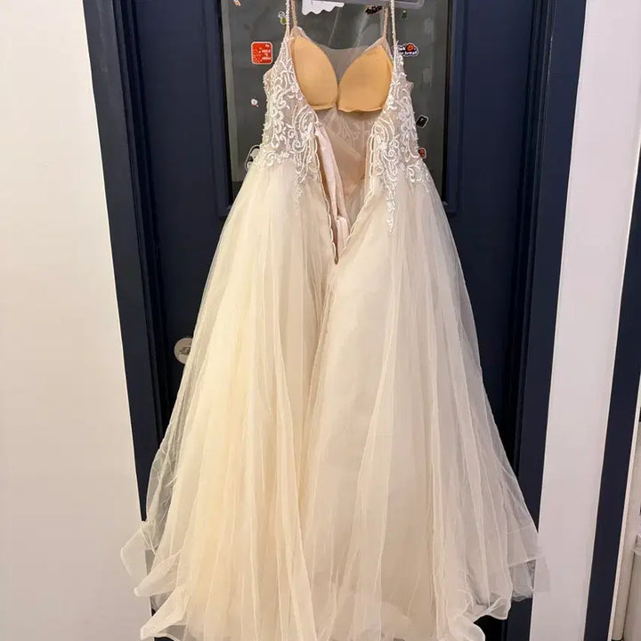 [SOLD OUT] 샴페인 베이지 레이스 이브닝 / 세미 웨딩드레스