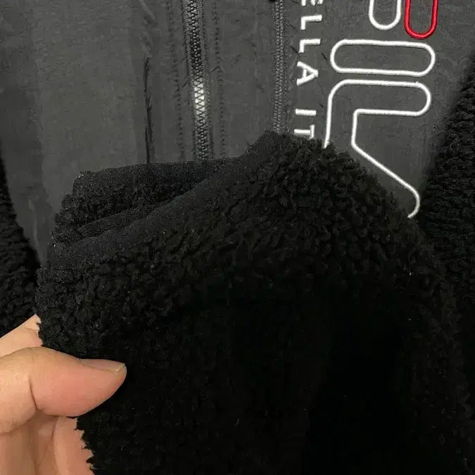 [BUNJANG] FILA Fleece Jacket / FILA 휠라 검정색 뽀글이 플리스 자켓 L 100