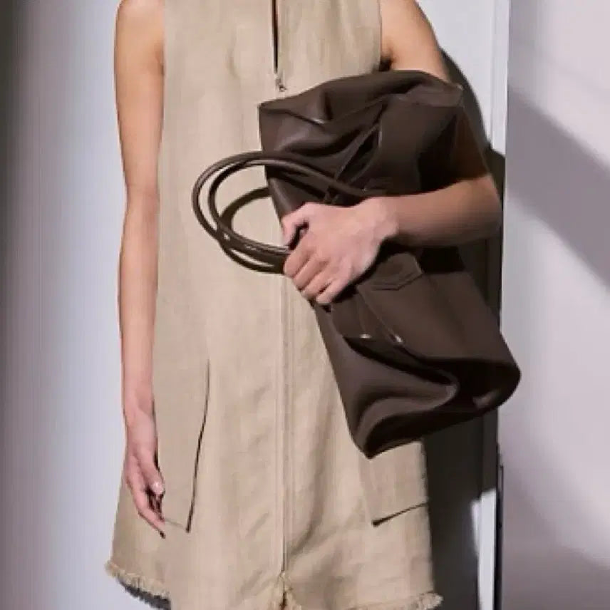 [BUNJANG] Time Leather Square Bag Dark Brown / 한섬) 타임 레더스퀘어백 다크브라운 -미착용새상품-