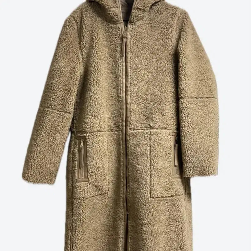 [BUNJANG] ZARA Reversible Hooded Long Mouton / 자라 리버시블 양면 후드 롱 무스탕