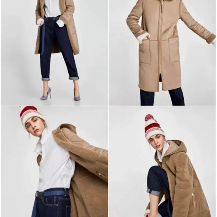 [BUNJANG] ZARA Reversible Hooded Long Mouton / 자라 리버시블 양면 후드 롱 무스탕