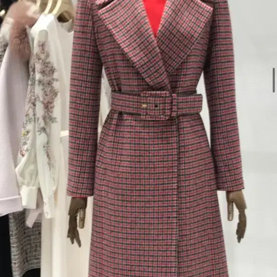 [BUNJANG] Mojo S.Phine Check Long Belted Coat 66 Size / 마지막 세일 ) 모조에스핀 체크 롱 벨티드 코트 66사이즈