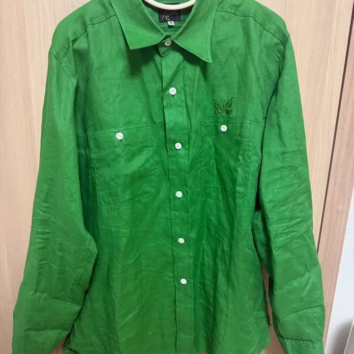 [BUNJANG] Needles Linen Canvas Work Shirt Green / 니들스 린넨 캔버스 워크 셔츠 그린
