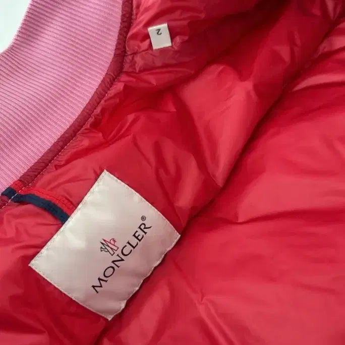 [BUNJANG] Moncler Merlat Bomber Short Down Padded Jacket Pink / 몽클레어 몽클레르 Merlat 다운 봄버 숏패딩 핑크 2