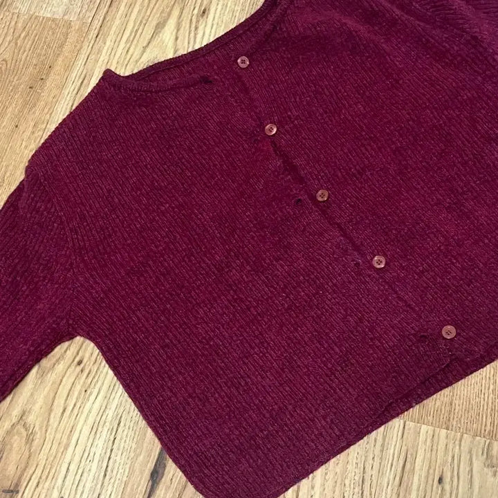 [BUNJANG] Burgundy Cardigan / 버건디 가디건
