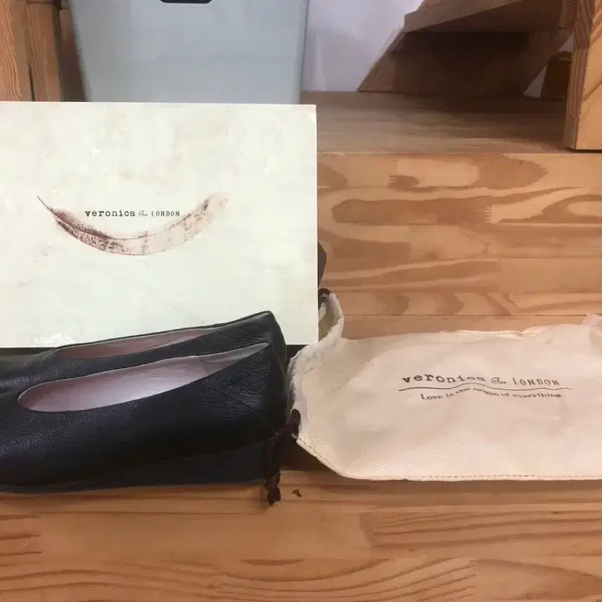 [BUNJANG] Veronica For London Leather Flat Shoes / 베로니카 포 런던 가죽 플랫슈즈 블랙