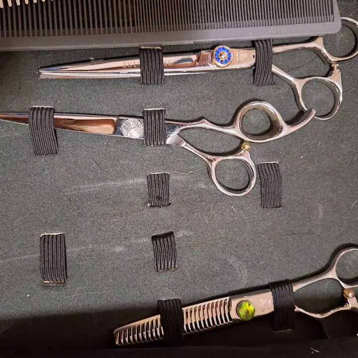 [BUNJANG] Hair Salon Scissors Set / #미용실재료#가위세트#빗#집게#가위오일#