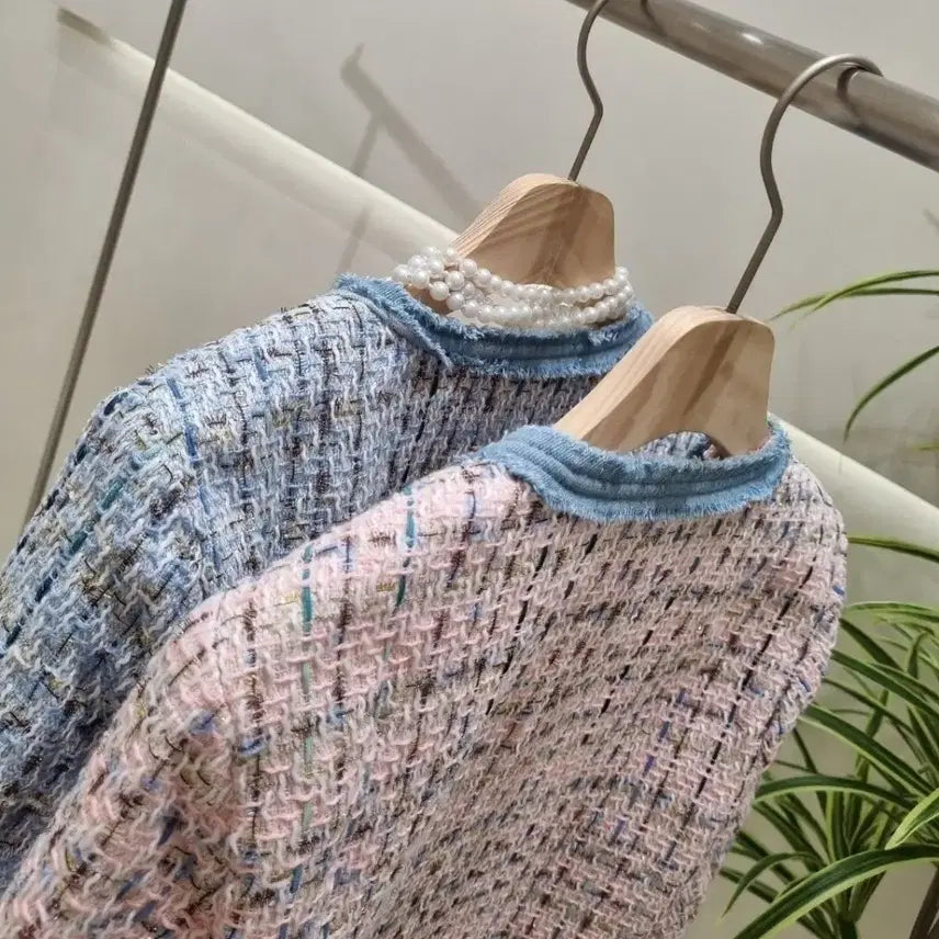 [BUNJANG] Women's Denim Tweed Jacket / 여성 데님 믹스 트위드 자켓 / 당일배송 / 데일리룩 / 새상품