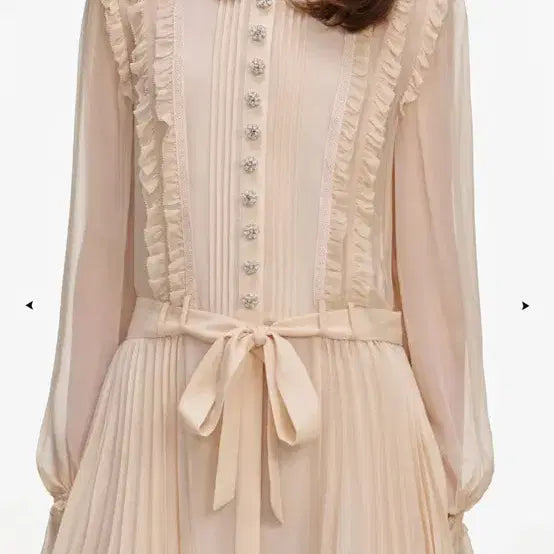 [BUNJANG] Self-Portrait Pleated Georgette Mini Dress / 셀프포트레이트 TANPLEATEDGEORGETTEMINIDRESS