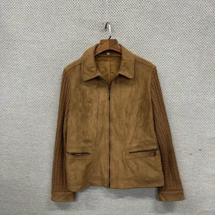 [BUNJANG] Vintage Brown Suede Jacket M09110 / 빈티지 브라운 스웨이드 자켓 90 M09110