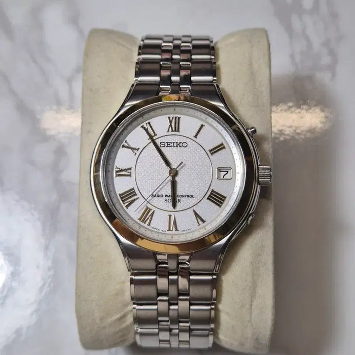 [BUNJANG] Seiko 7B22-0AM0 Roman Index Solar Watch / 세이코 전파시계 솔라 7B22-0AM0 로마인덱스 메탈밴드 (정상작동)