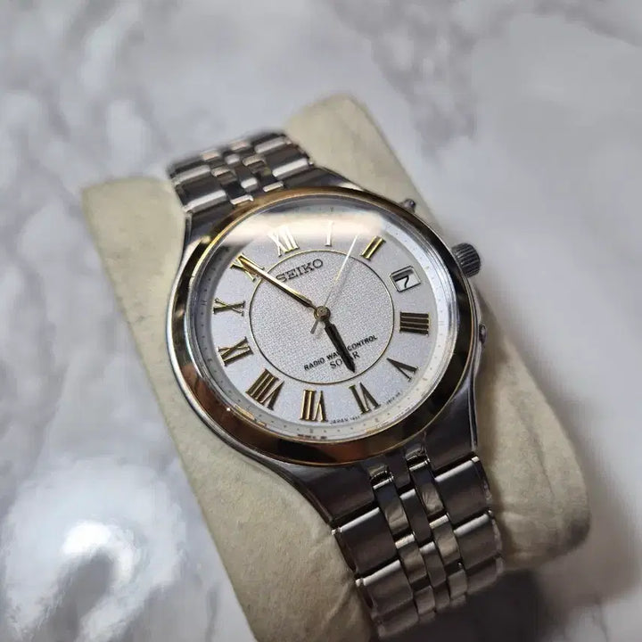 [BUNJANG] Seiko 7B22-0AM0 Roman Index Solar Watch / 세이코 전파시계 솔라 7B22-0AM0 로마인덱스 메탈밴드 (정상작동)